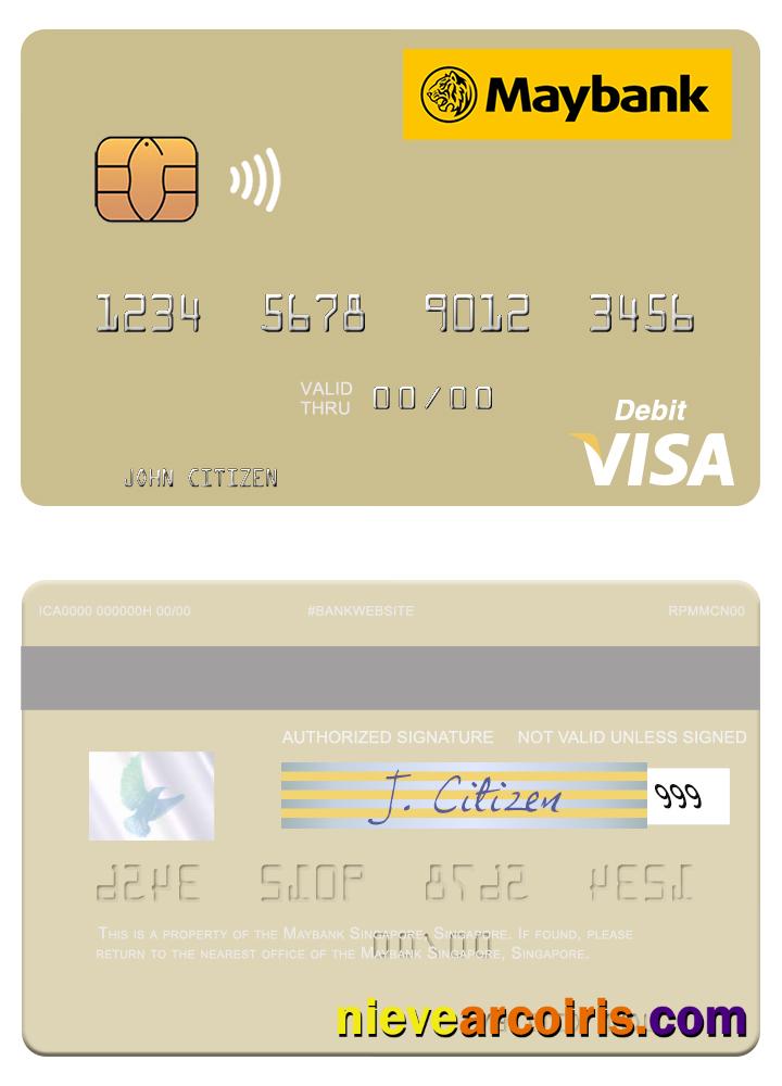 Singapore Maybank Singapore visa debit card